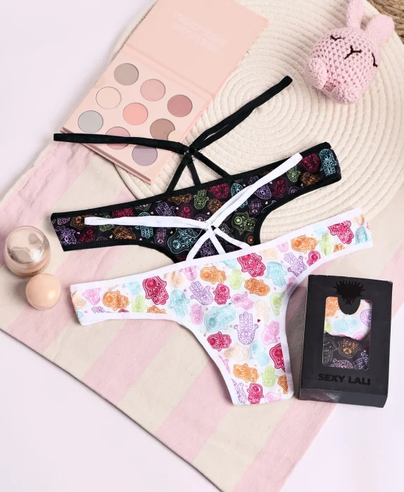 Colaless Microfibra Estampada Pack X 2 Sexy Lali Art. 887
