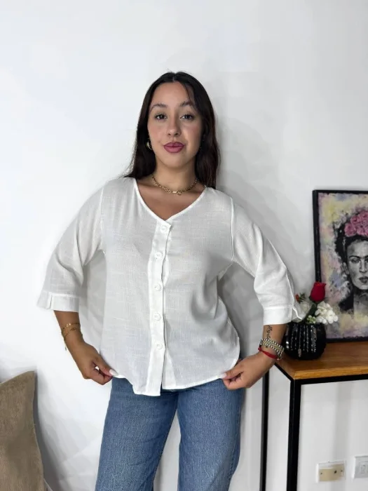 Camisas 3/4 de Lino Spandex