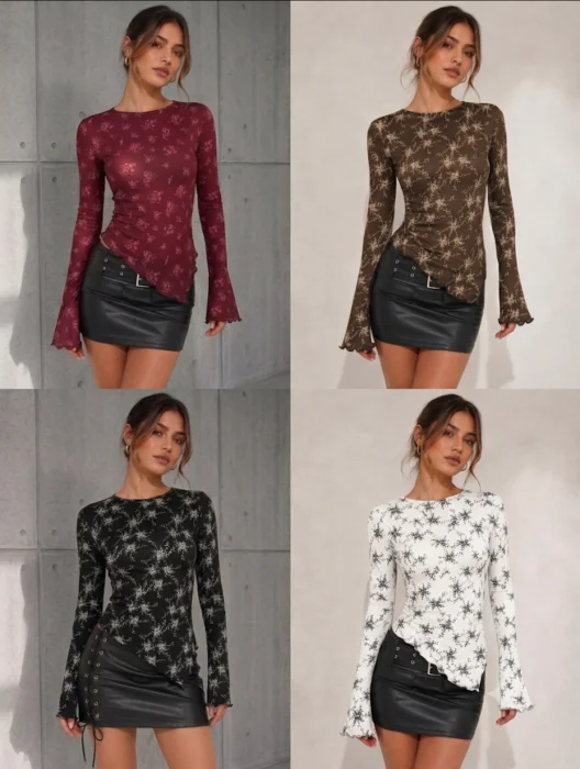 Remera Pico Modal Estampado