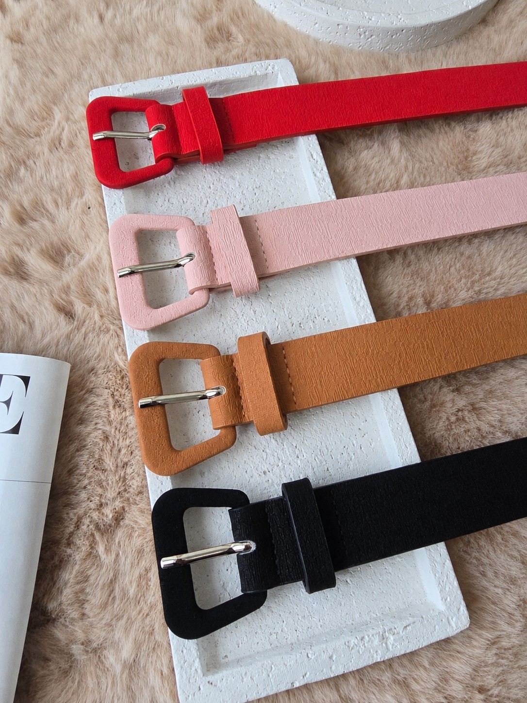 Cintos Colores Rojo, Camel , Rosa - Imagen 2