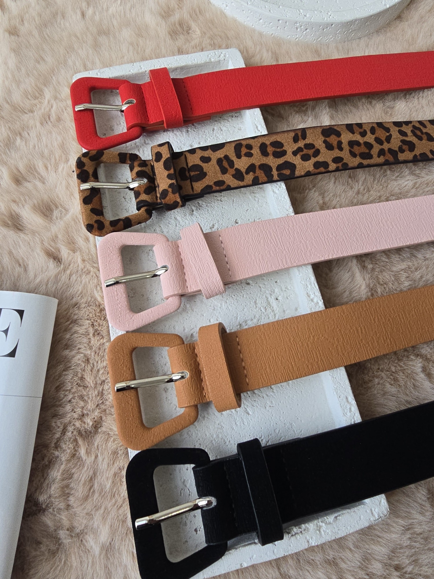 Cintos Colores Rojo, Camel , Rosa - Imagen 2