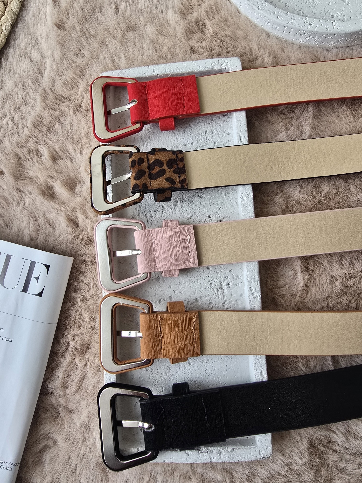 Cintos Colores Rojo, Camel , Rosa - Imagen 4