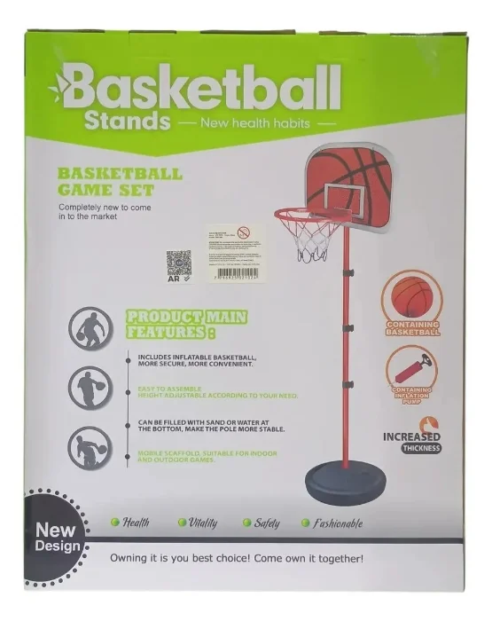 Básquet Infantil Aro, Tablero y Pelota Inflable 2 Mts