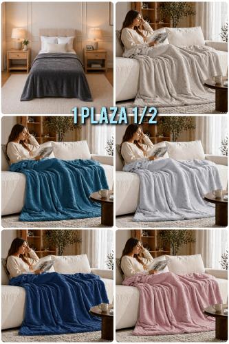 Manta Plush Liso 1  1/2