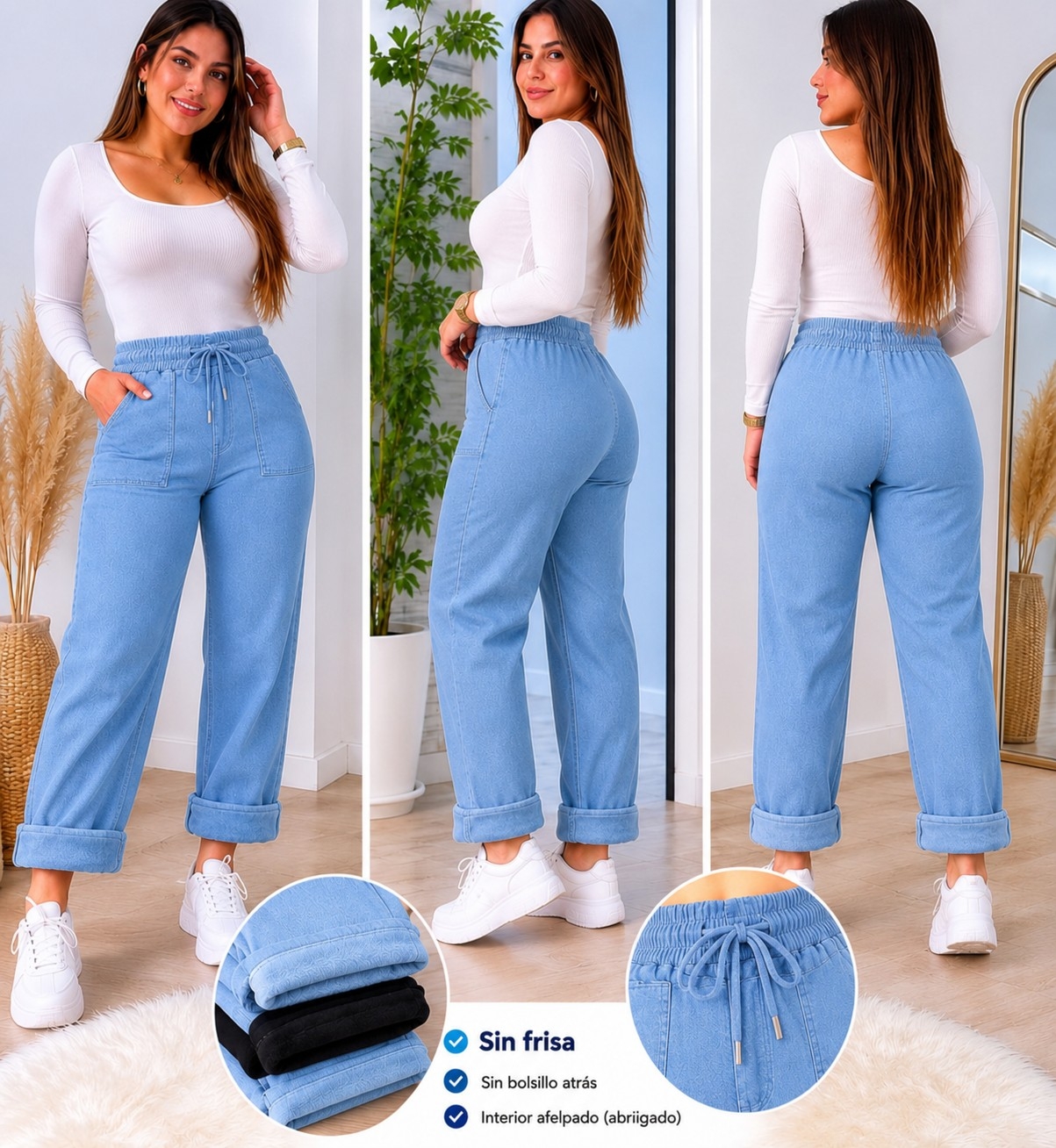 Palazo Semi Jeans sin Friza Excelente Calidad - Imagen 6