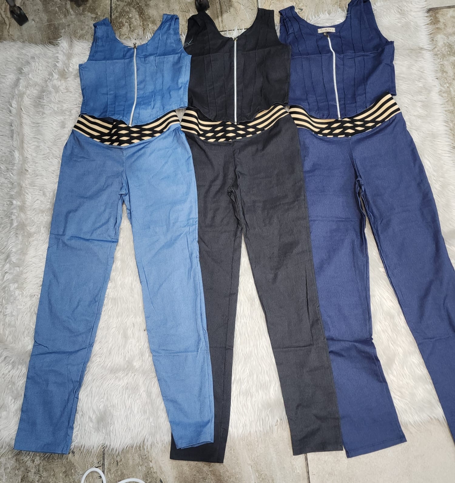 Conjunto Bengalina Color Jeans Excelente Calidad - Imagen 2