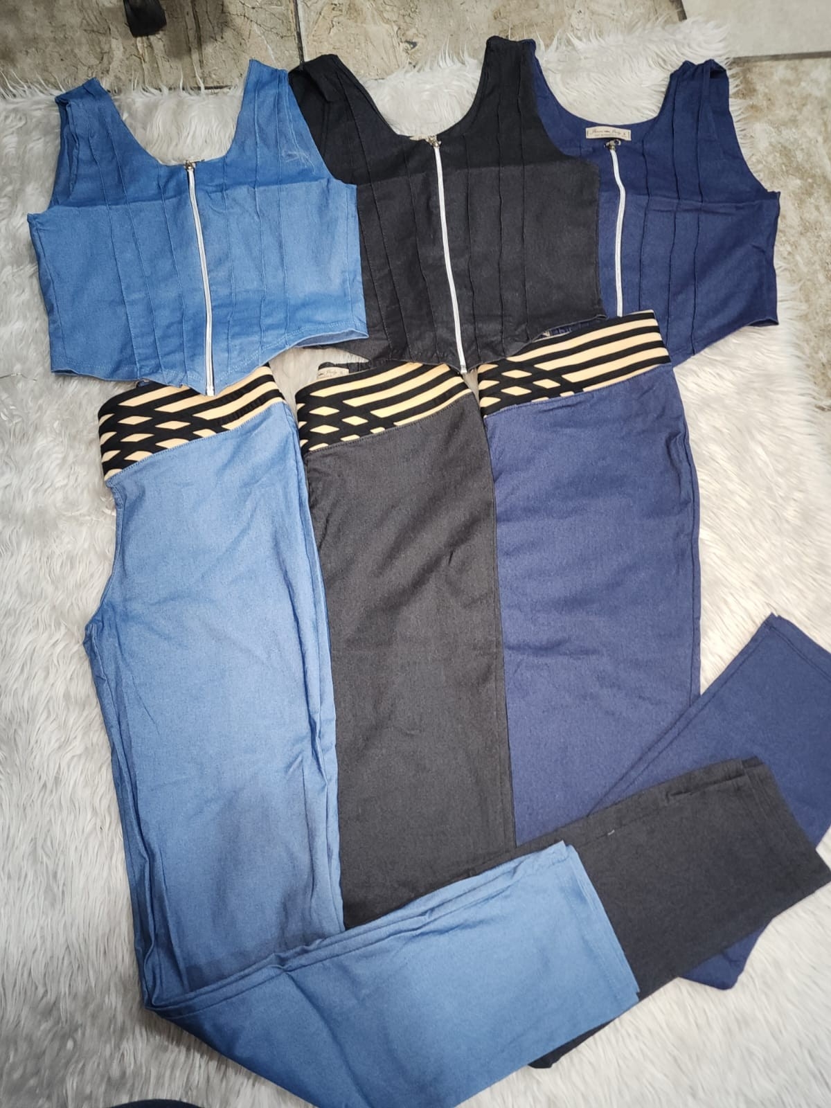Conjunto Bengalina Color Jeans Excelente Calidad - Imagen 3