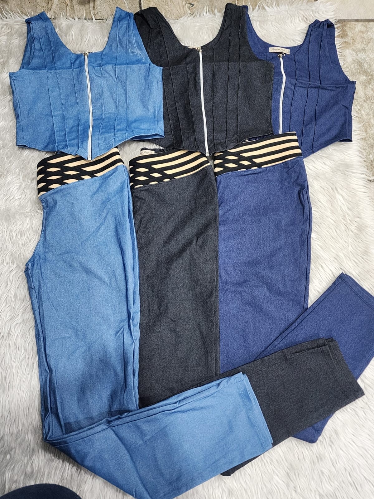 Conjunto Bengalina Color Jeans Excelente Calidad - Imagen 4