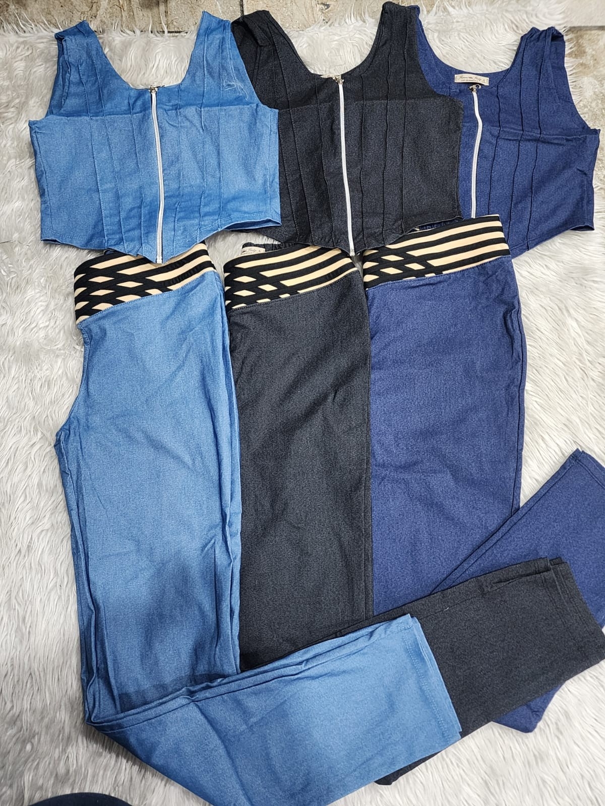 Conjunto Bengalina Color Jeans Excelente Calidad - Imagen 5
