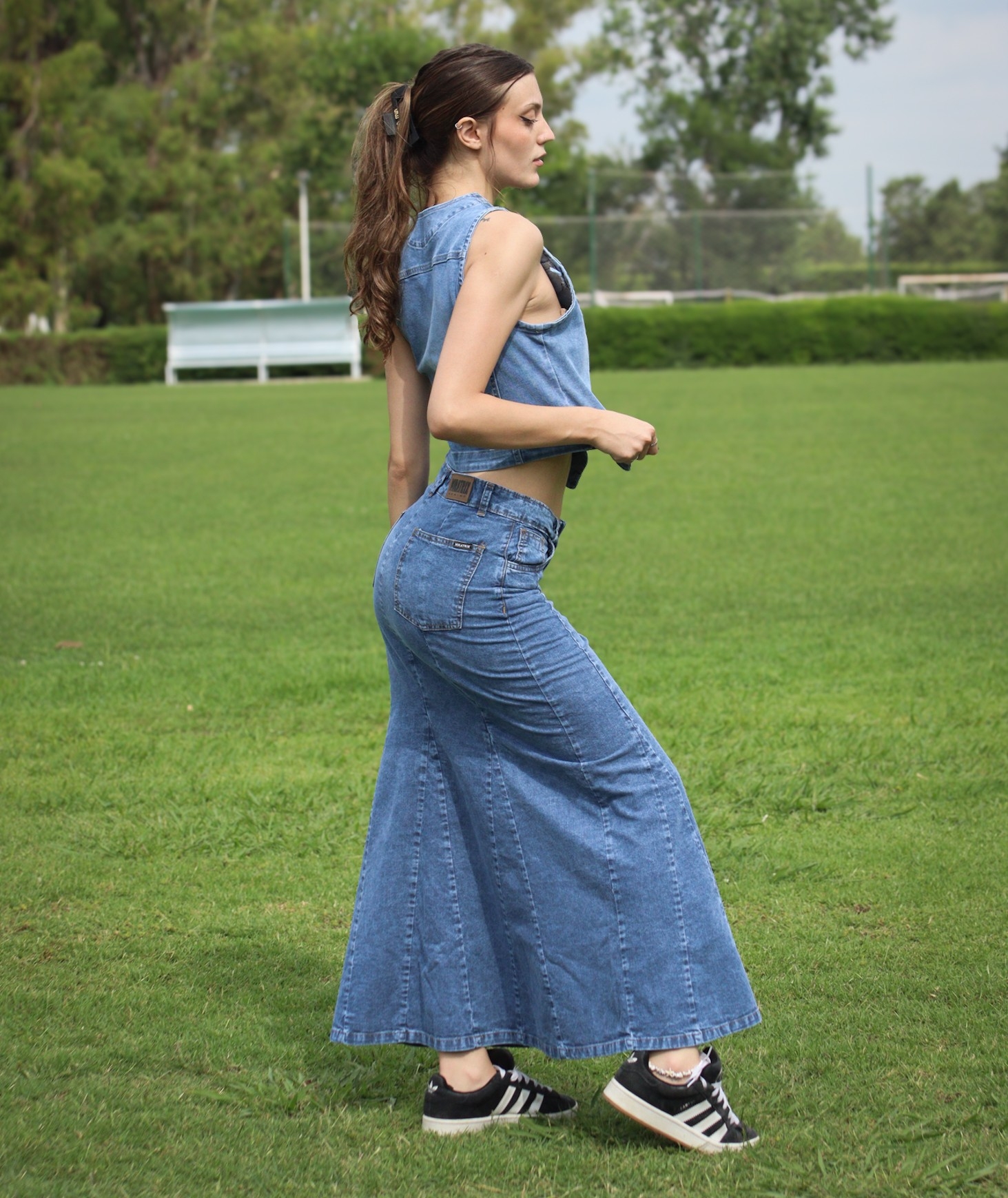Pollera "sirena" en Jean Rígido - Imagen 2