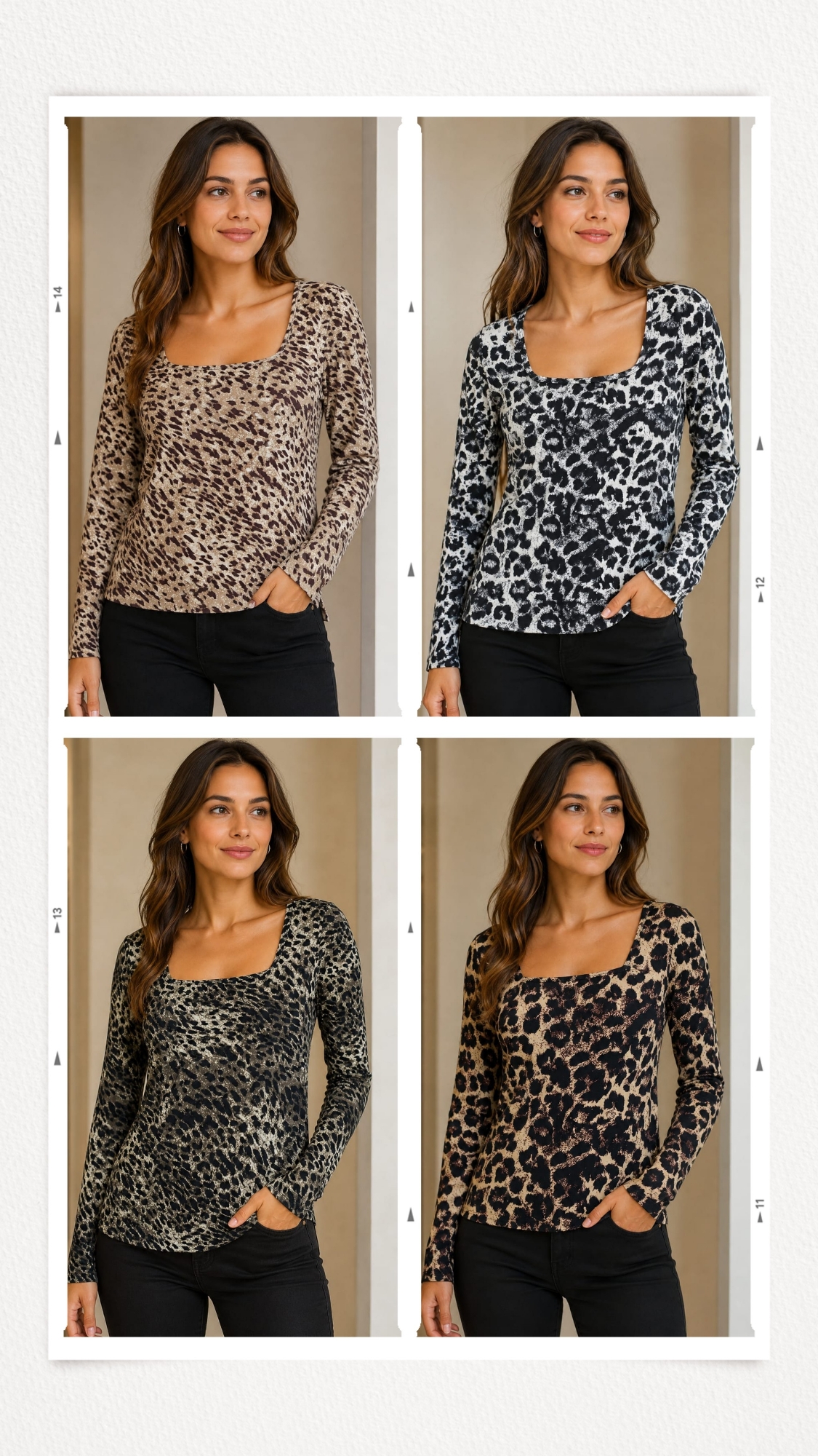 Camiseta Escote Cuadrado Animal Print - Imagen 2