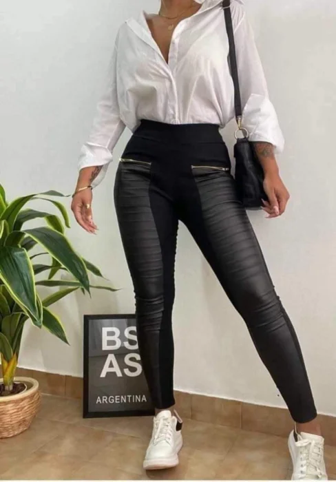 Pantalón con Cierre Bengalina y Engomado