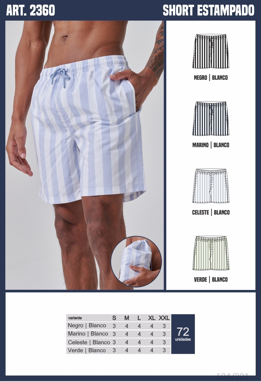 Short de Baño Rayado - Imagen 3