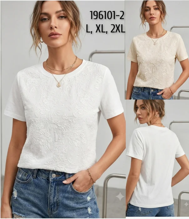 Remera Importada de Algodón Bordado