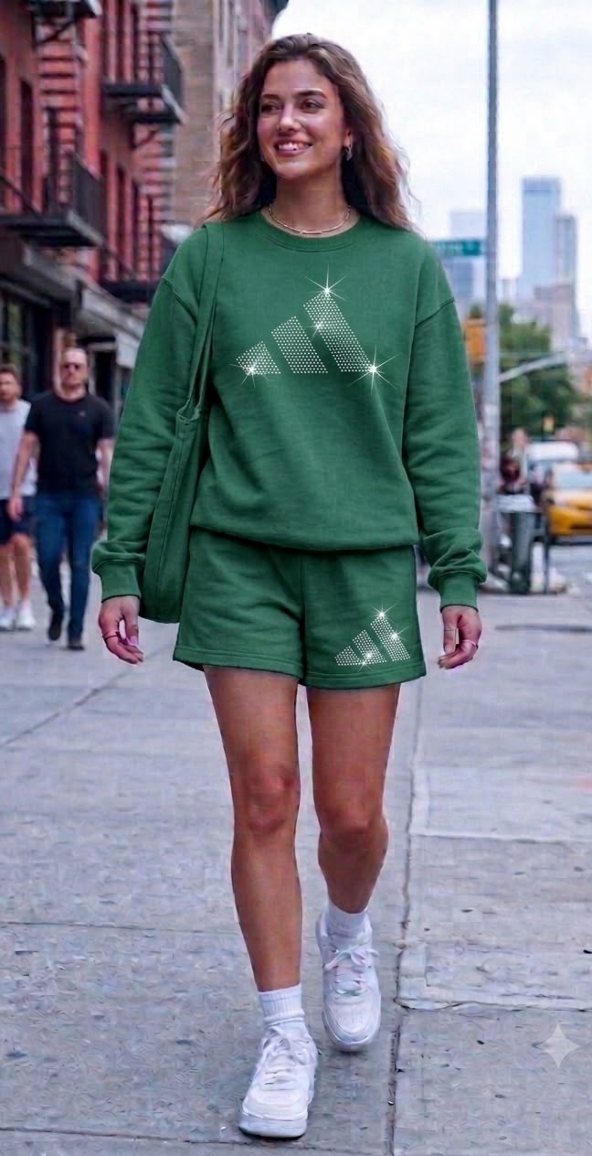 Conjunto Buzo mas Short con Estampa de Strass - Imagen 2