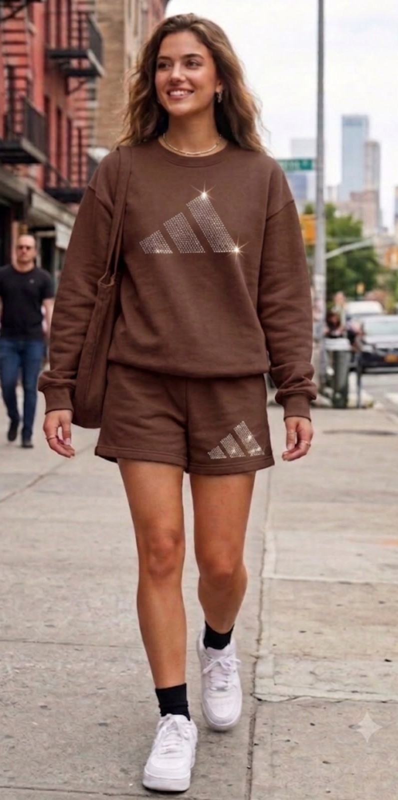 Conjunto Buzo mas Short con Estampa de Strass - Imagen 3