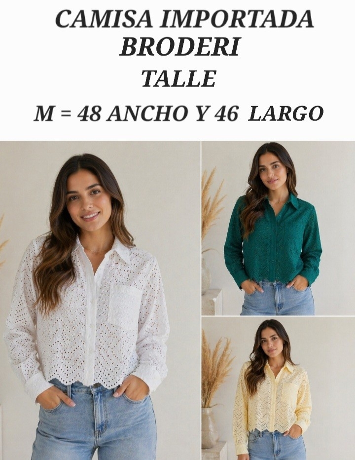 Camisa Broderi Importada - Imagen 2