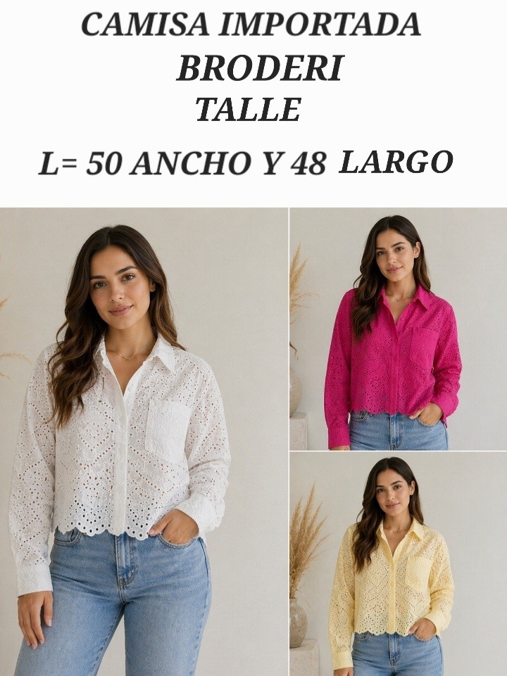Camisa Broderi Importada - Imagen 3
