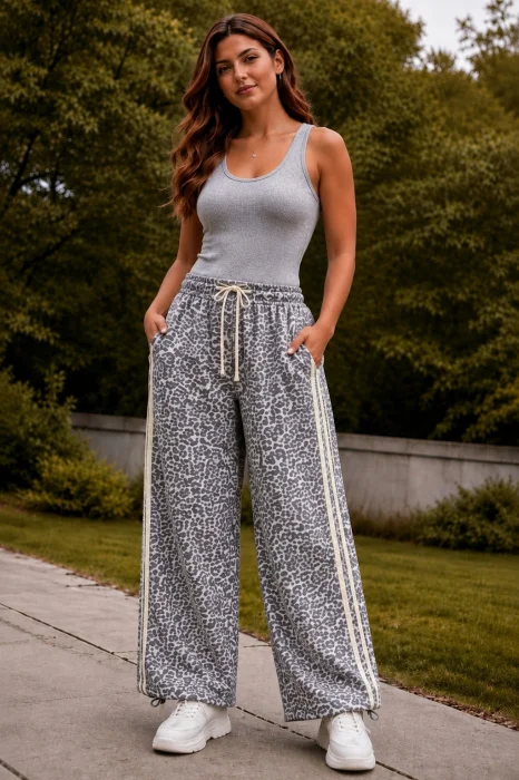 Pantalon Palazo Animal Prin