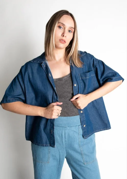 Camisaco de Jeans  Manga Corta