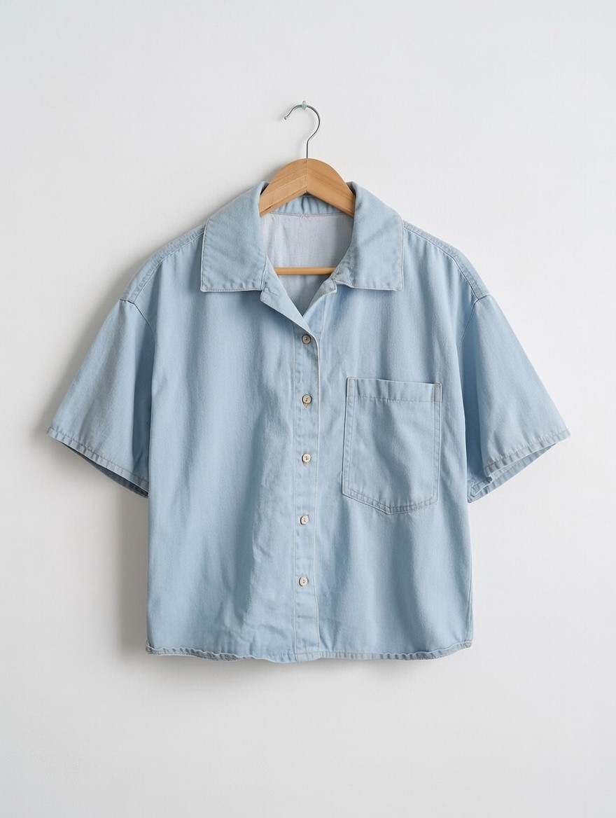 Camisaco de Jeans  Manga Corta - Imagen 2