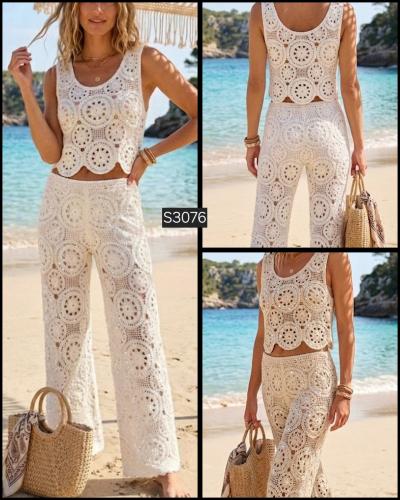 Conjunto Tejido a Crochet, con Detalles en Lentejuela. S307y