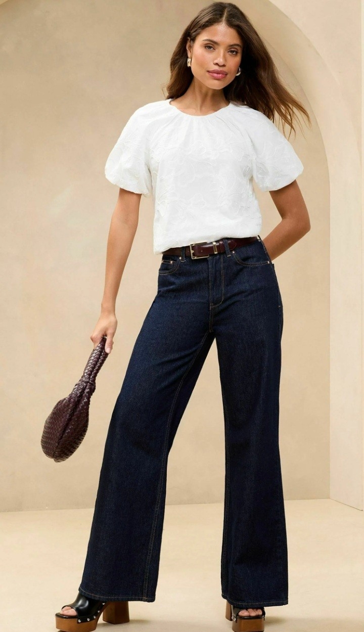 Blusa  Bordado con Manga Globo - Imagen 5
