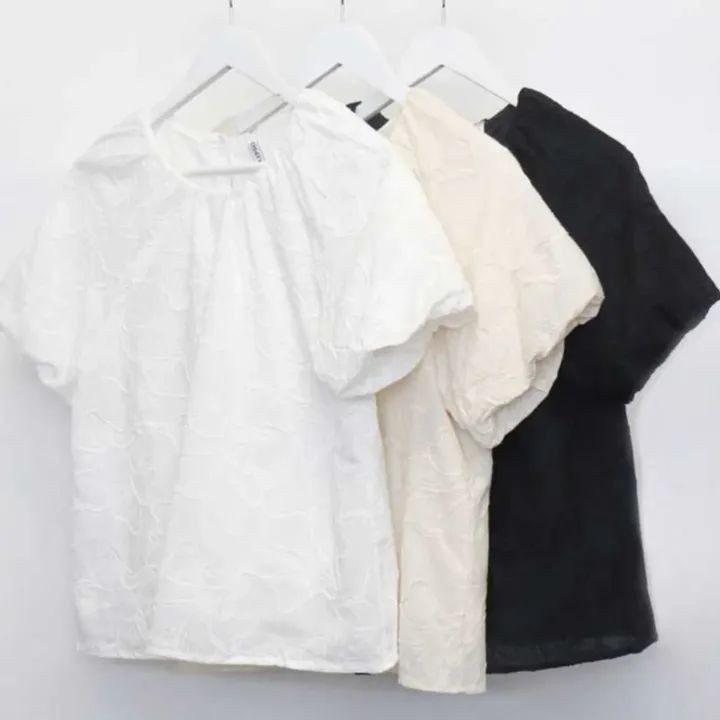 Blusa  Bordado con Manga Globo - Imagen 6
