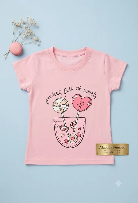 Camisetas Manga Corta para Nena