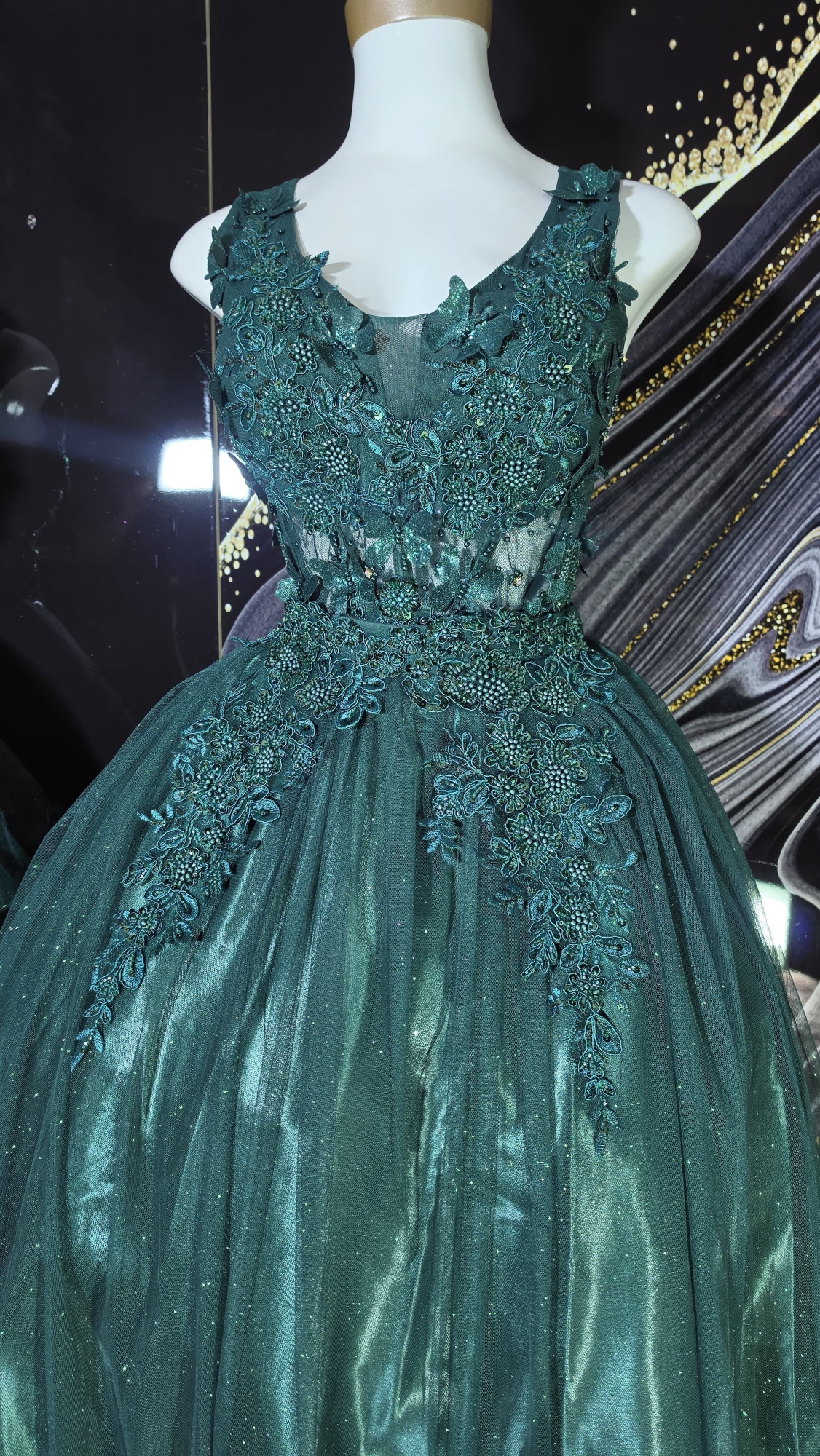 Vestido de 15 Manga Musculosa - Imagen 2
