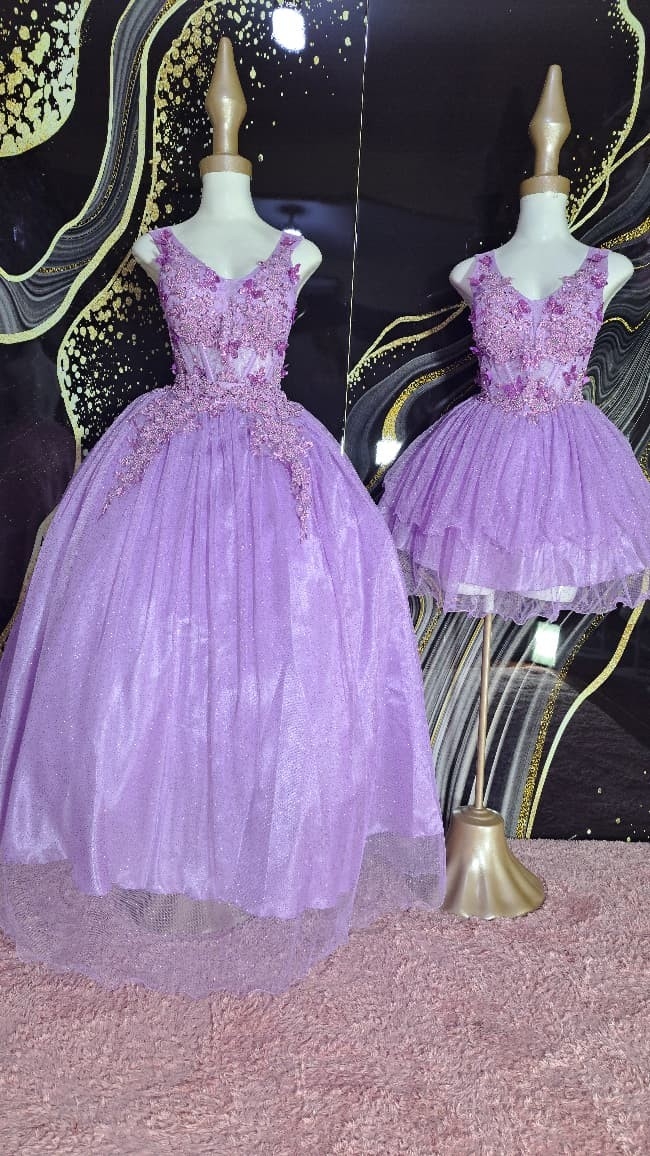 Vestido de 15 Manga Musculosa - Imagen 6