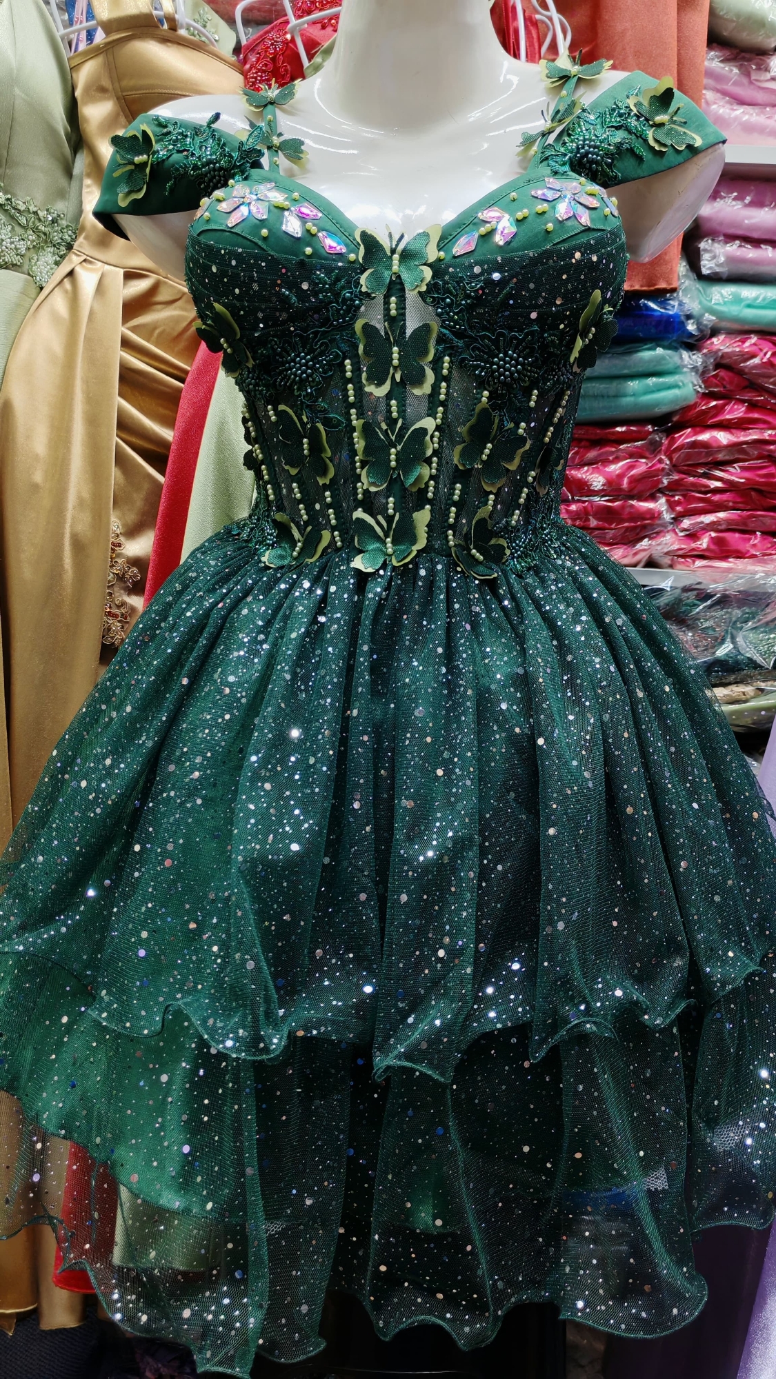 Vestido de 15 Manga Caida - Imagen 2