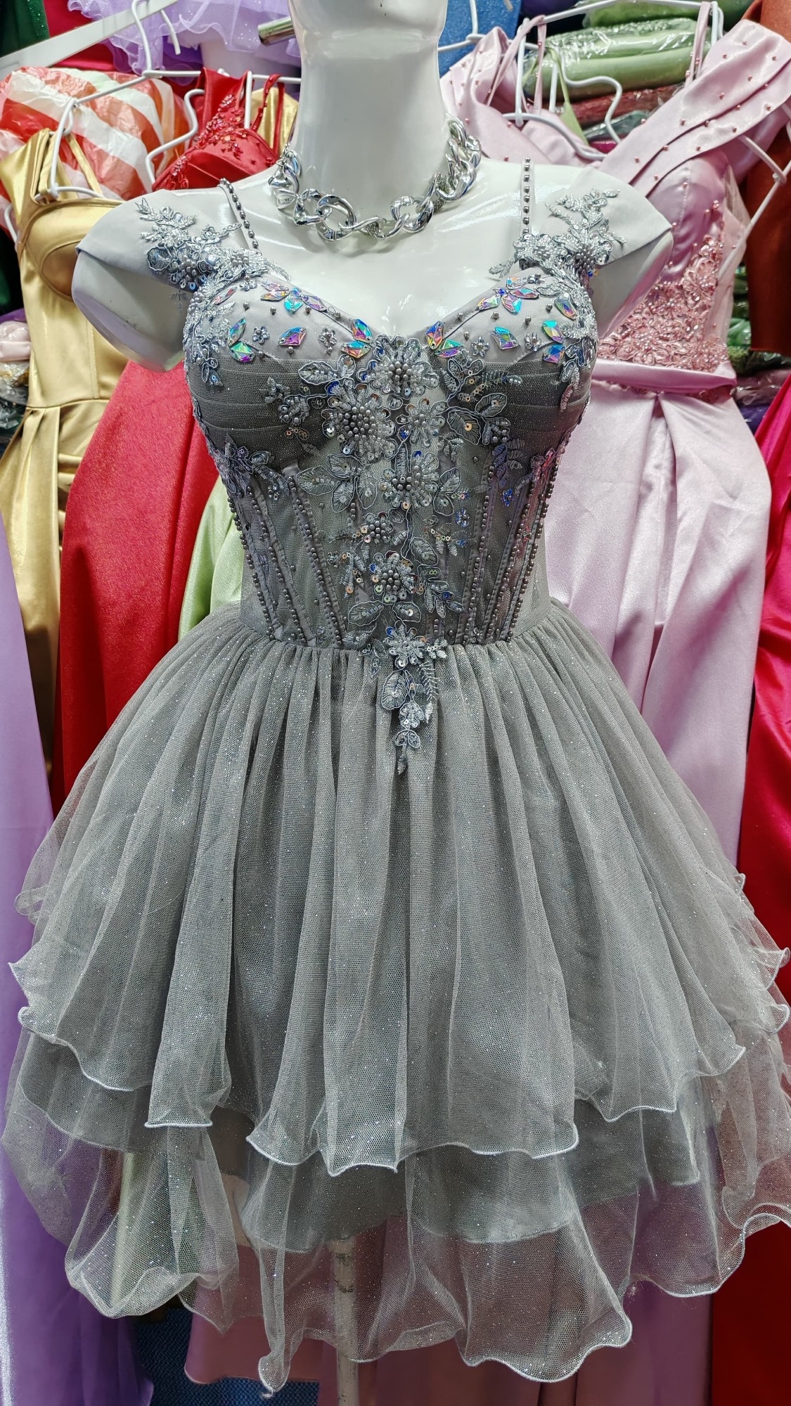 Vestido de 15 Manga Caida - Imagen 3