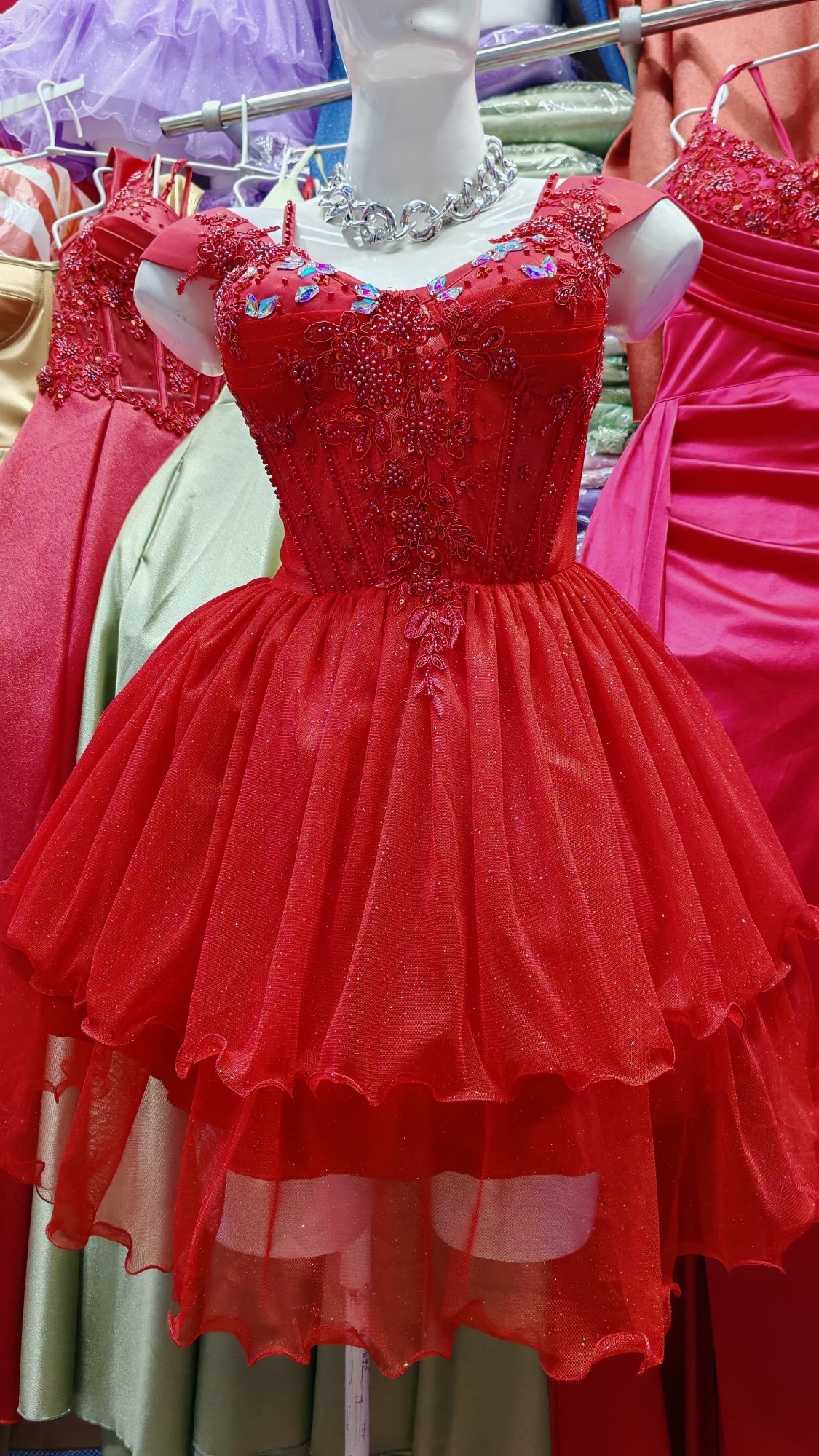 Vestido de 15 Manga Caida - Imagen 6