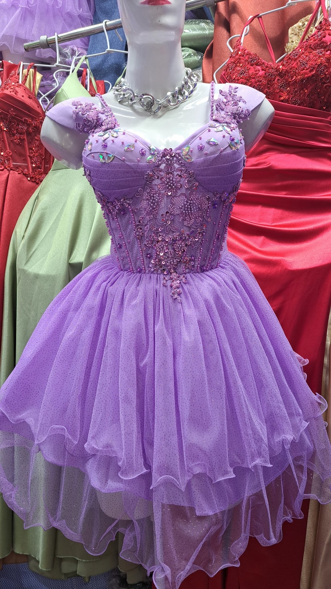 Vestido de 15 Manga Caida - Imagen 7