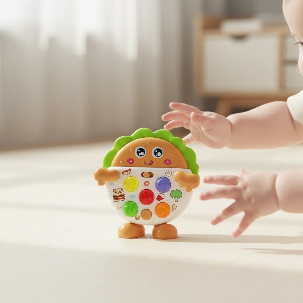 Juguete Musical Hamburguesa Interactivo para Bebes Luces - Imagen 1
