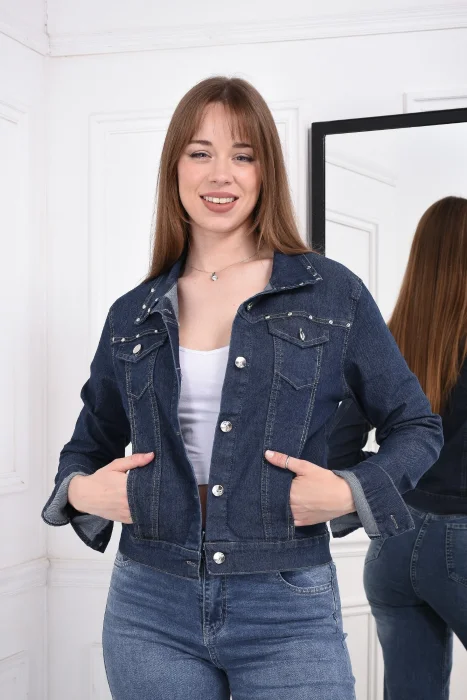 Campera Jean Elástizado con Bolsillo