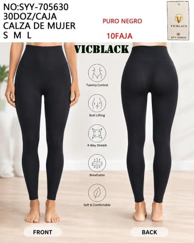 Calza Todo Negro Lisa Aún Frunce