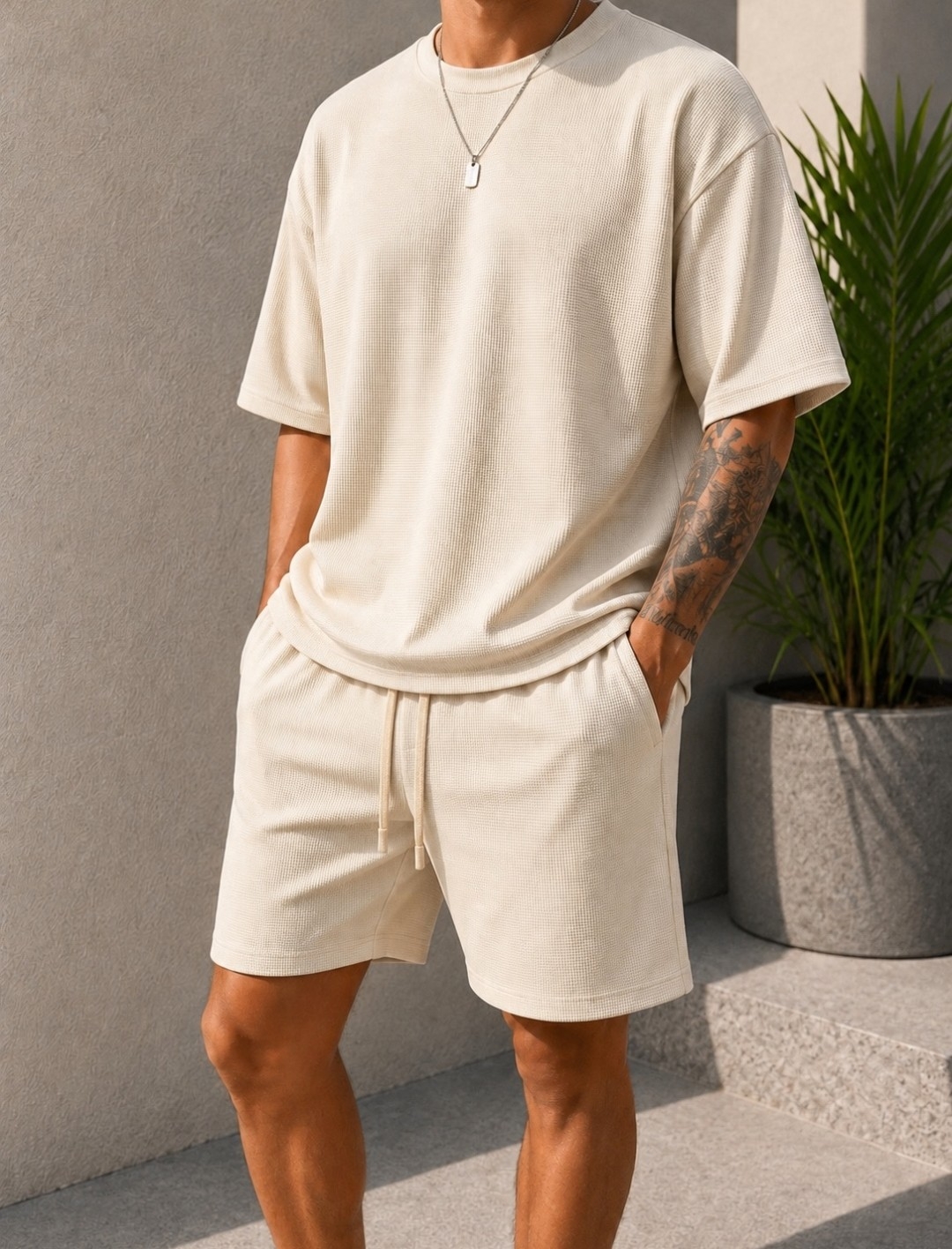 Conjunto Wafle Liso Hombre - Imagen 2