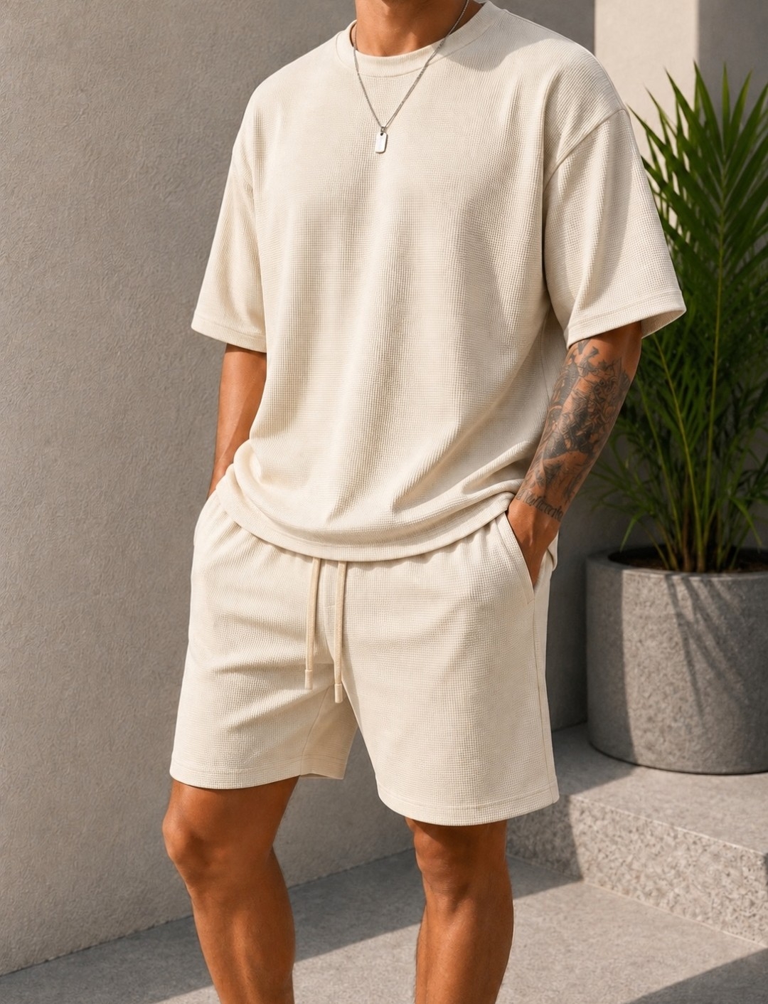 Conjunto Wafle Liso Hombre - Imagen 2