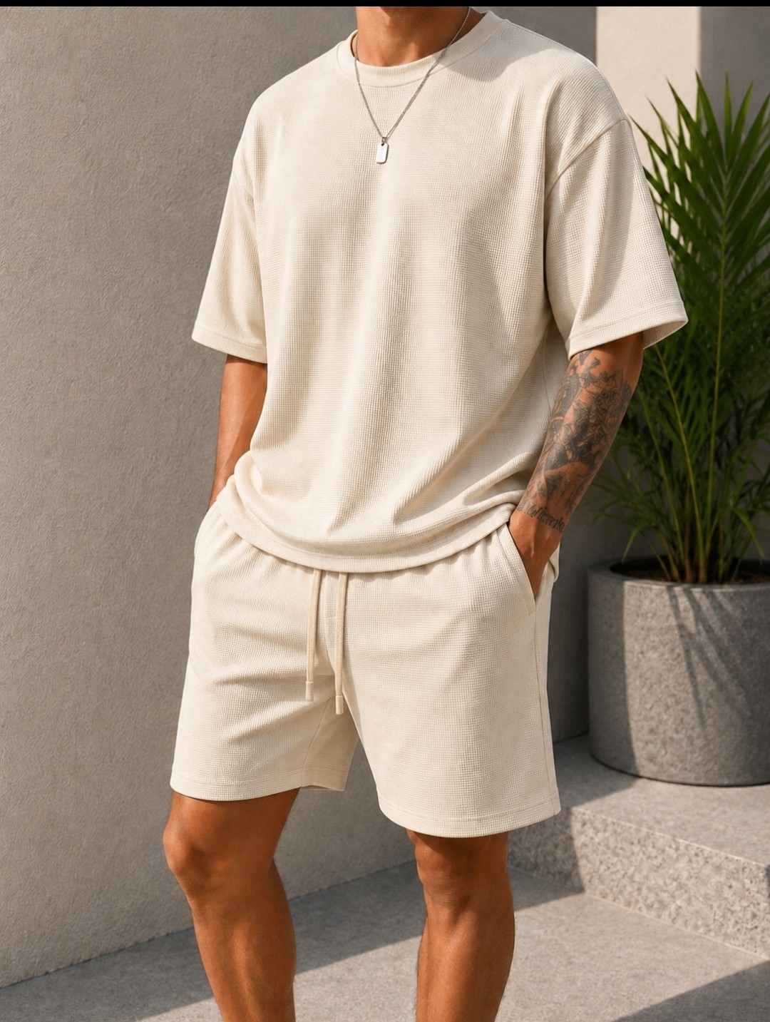 Conjunto Wafle Liso Hombre - Imagen 2