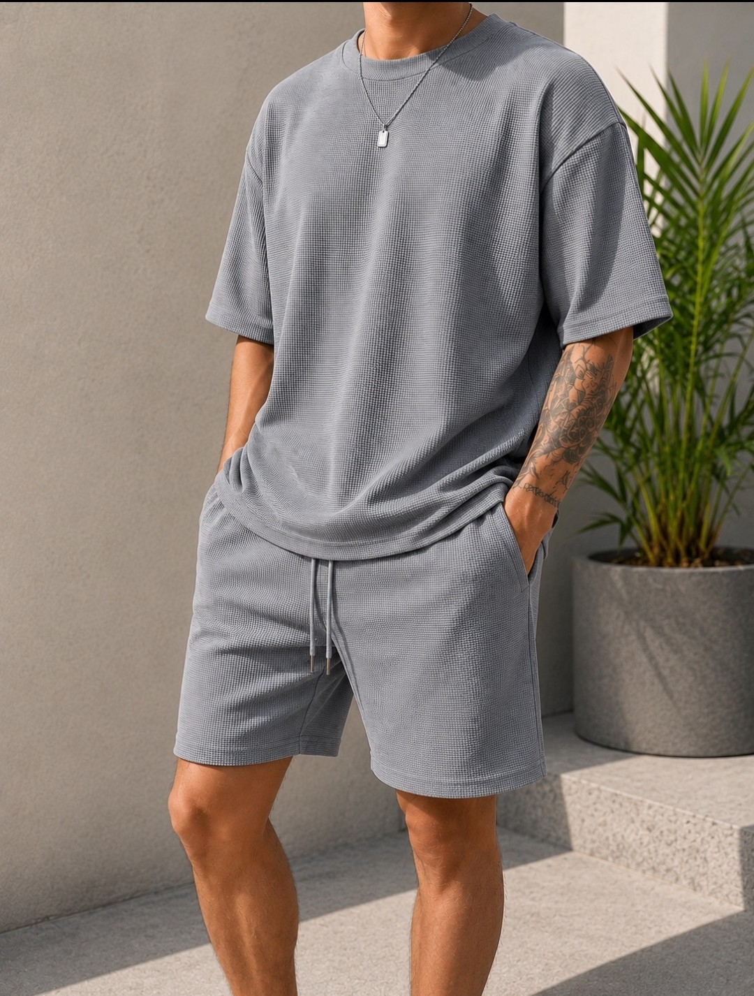 Conjunto Wafle Liso Hombre - Imagen 3