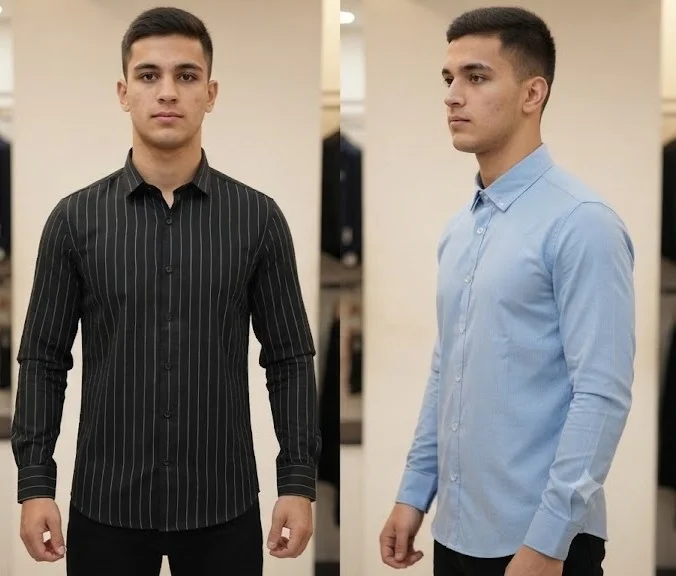 Camisas de Algodón Rayado