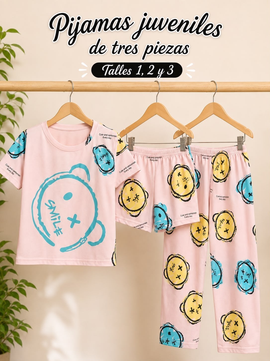 Pijamas Juveniles 3 Piezas - Imagen 3