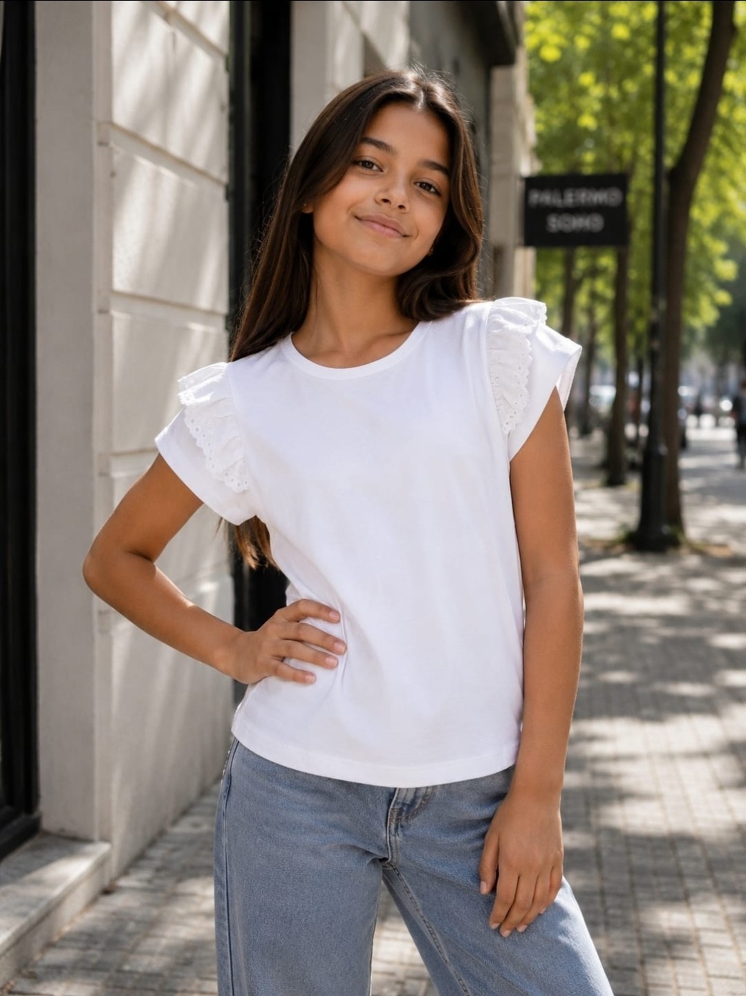 Remera con Volados Broderie para Nena. - Imagen 2