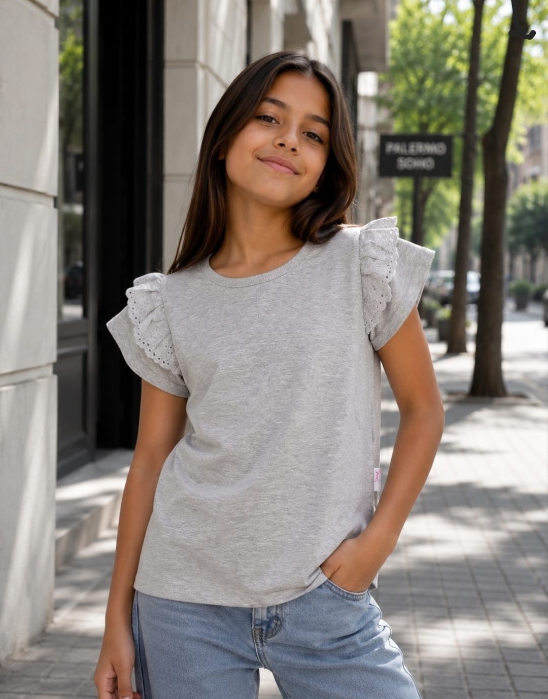 Remera con Volados Broderie para Nena. - Imagen 4