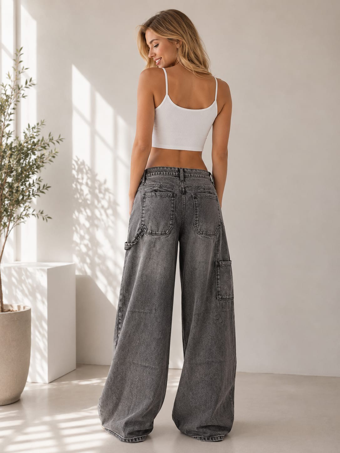 Wide Leg Elastizado Tiro bajo - Imagen 2