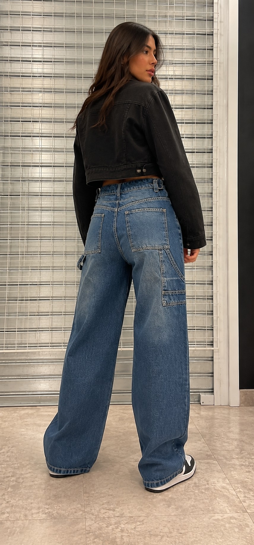 Baggy Carpintero con Reguladores Tiro Alto Matizado Oxido Denim Rigido Premium - Imagen 2