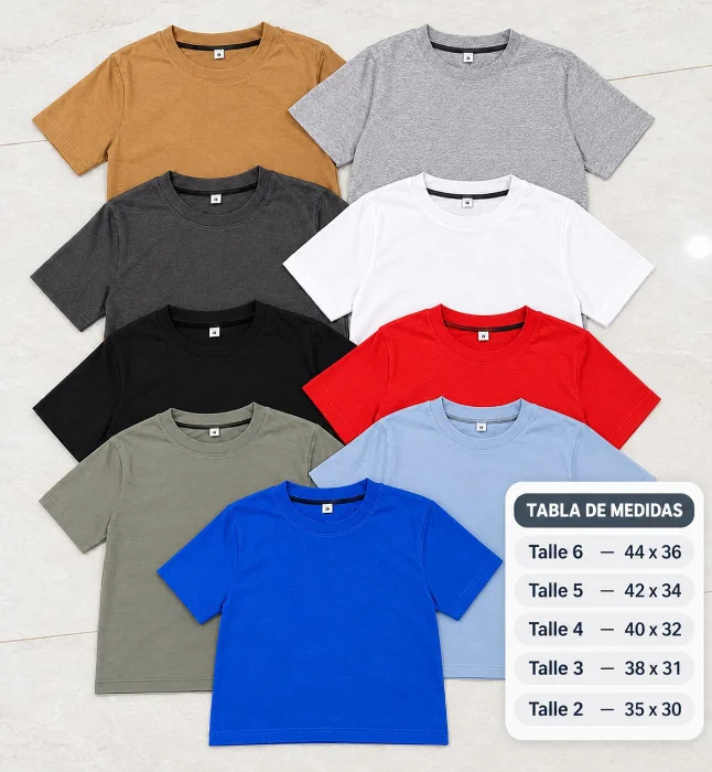 Remera Lisa Algodon  Peinado