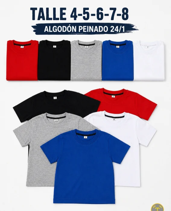 Remera Lisa Algodon  Peinado